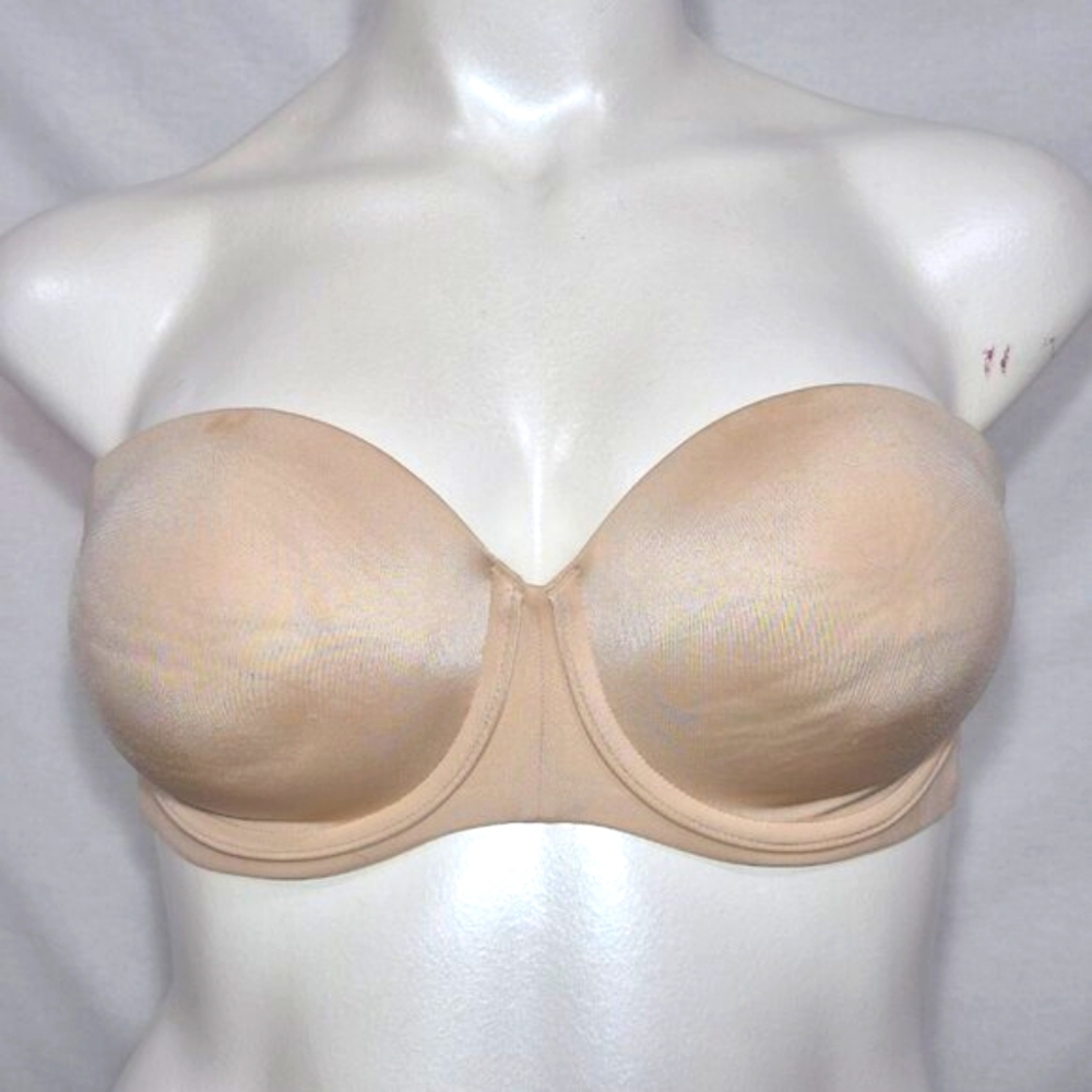40C Lilyette 983 Push‎ Up Strapless Underwire Bra Nude